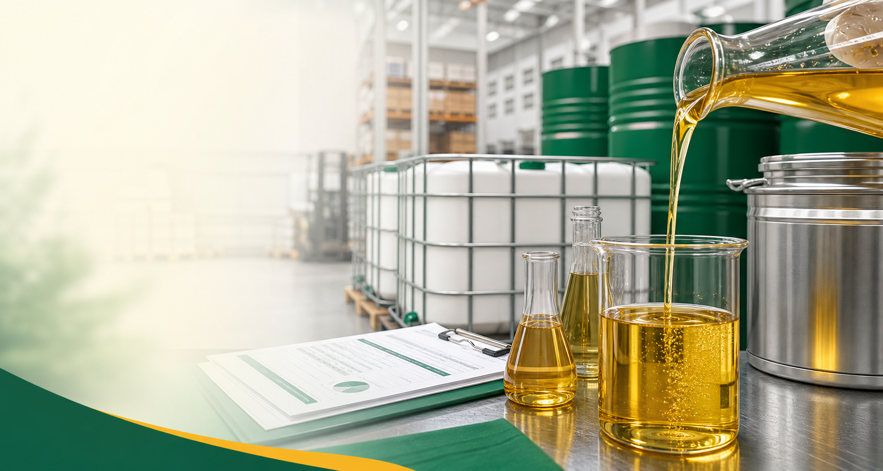 Edible oil quality inspection and bulk supply warehouse